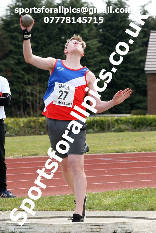 Shot putt, 2021 NECAA Open Graded Meeting, Morpeth. Photo: David T. Hewitson/Sports for All Pics